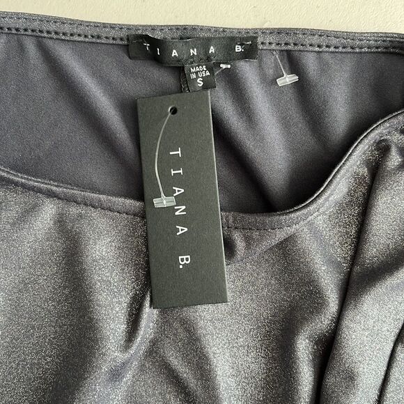 Tianna B. Metallic Shimmer Foil Asymmetrical Cocktail Dress Size Small NWT - Picture 7 of 13